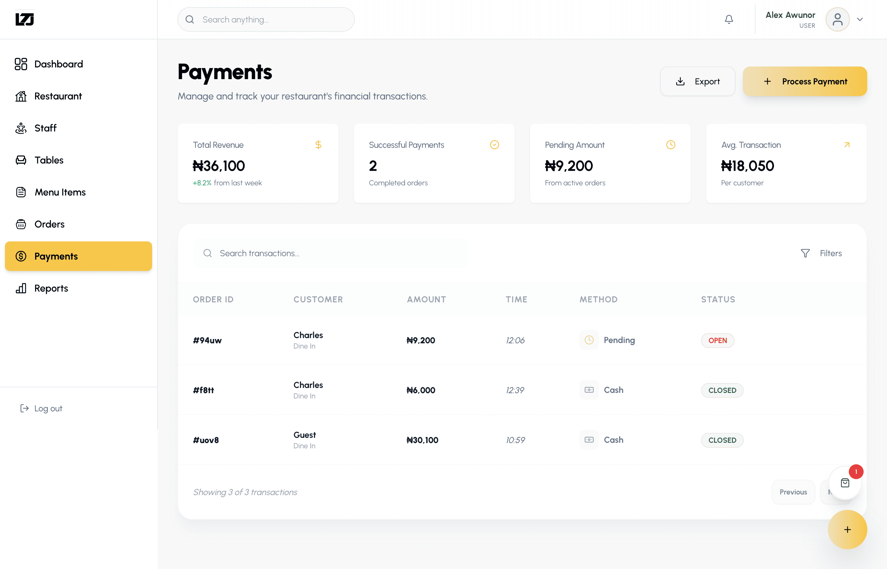 Daily Financial Report Screenshot