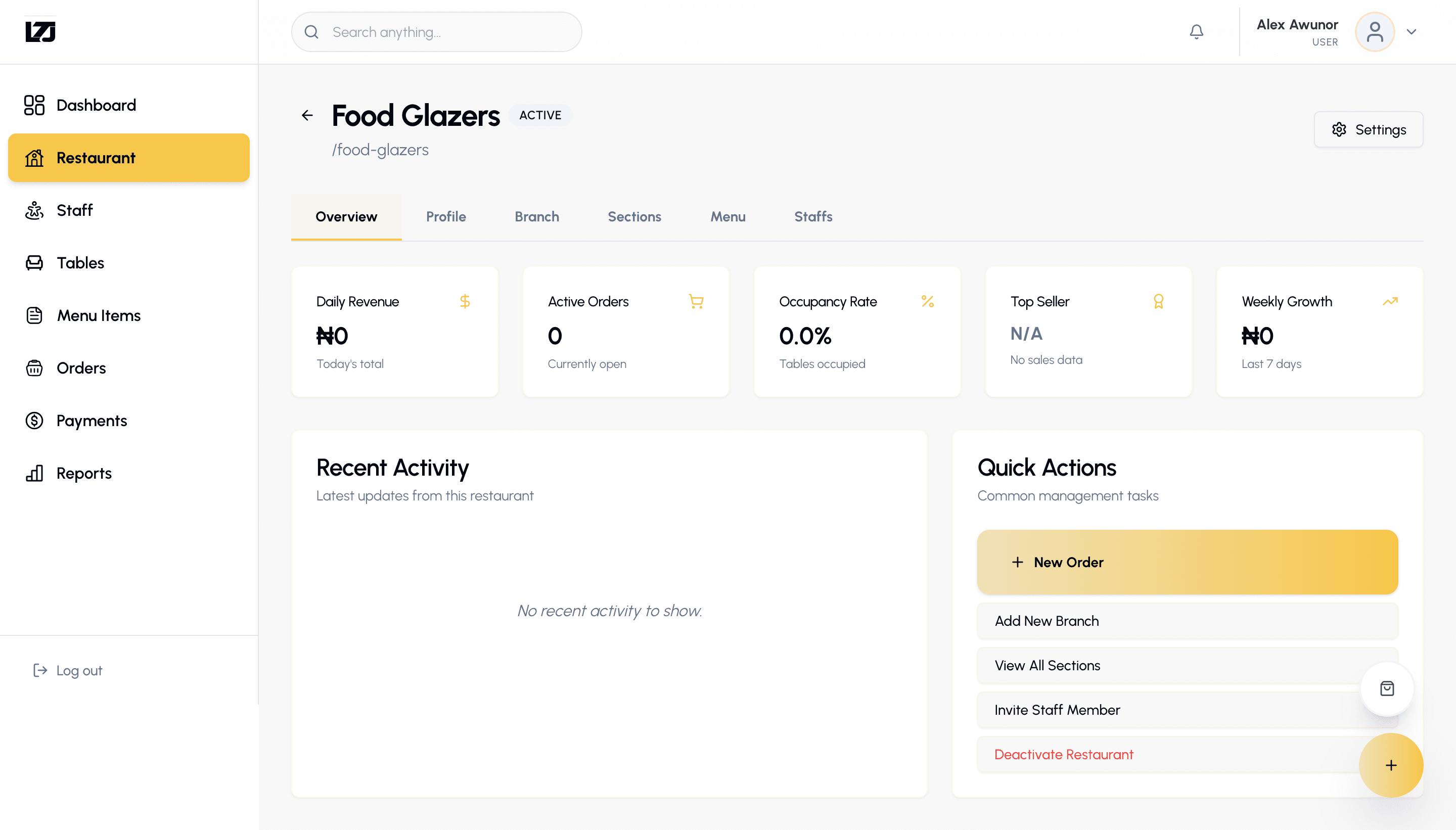Dashboard Screenshot