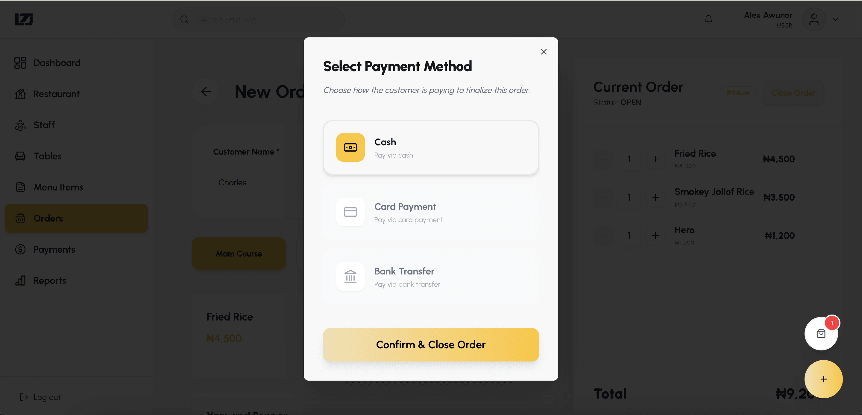 Screenshot: Payment & Checkout